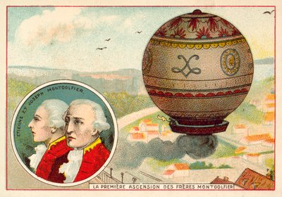 Premier vol en montgolfière des frères Montgolfier - French School