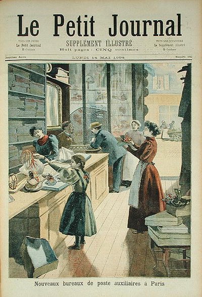 Le nouveau bureau de poste auxiliaire à Paris, du Petit Journal, 18 mai 1894 - French School