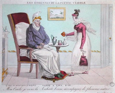 Le Cadeau du Nouvel An ou la Variole, gravé par Gautier - French School