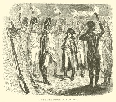 La nuit avant Austerlitz (gravure) - French School