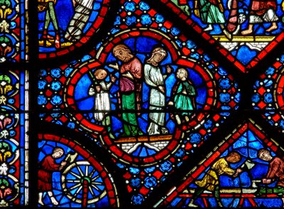 Fenêtre de Noé : une paire de nephilim - French School