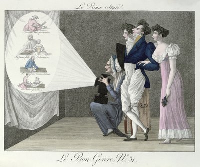 Le Vieux Style, regardant une projection d