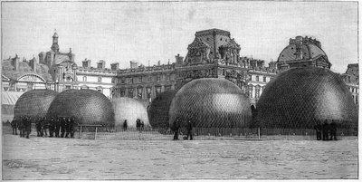 Le Parc des ballons installé aux Tuileries lors de la fête de Paris en 1888. - French School