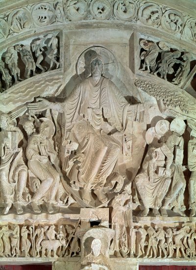 La Pentecôte, du tympan du portail central, vers 1120 - French School