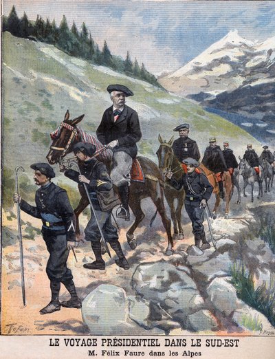 Le voyage présidentiel dans le sud-est - Président français Félix Faure dans les Alpes - French School