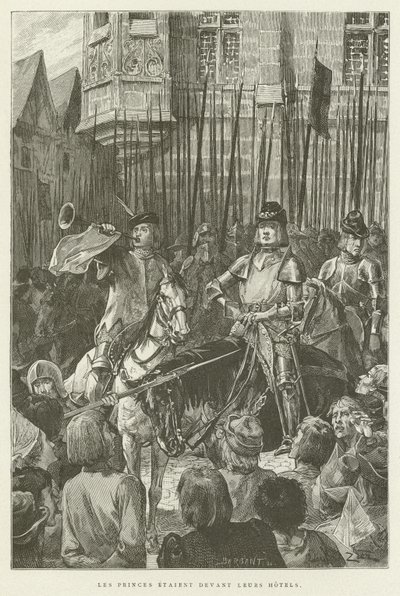 Les Princes étaient devant leurs maisons - French School