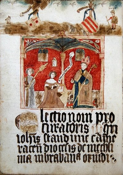 Le Procureur de la Nation Picarde agenouillé devant Saint Rumold - French School