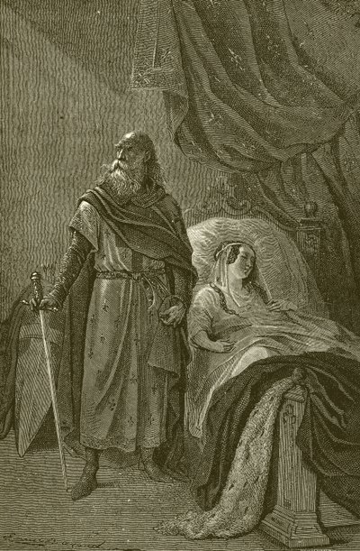 La Reine Marguerite et le vieux chevalier - French School
