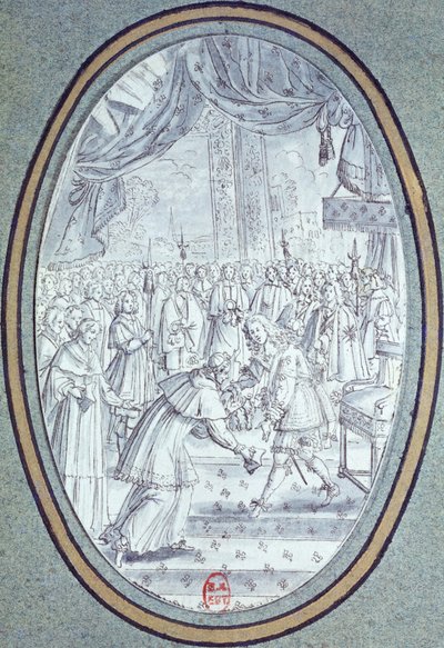 Réception du cardinal Flavio Chigi (1631-93) par Louis XIV (1638-1715) le 29 juillet 1664 - French School