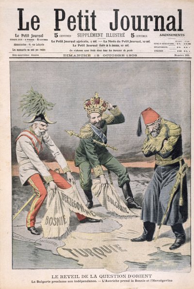 La résurgence de la question des pays orientaux et des Balkans, illustration de couverture de Le Petit Journal, 18 octobre 1908 - French School
