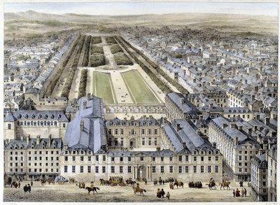 Le Palais Royal en 1679, vu de la rue Saint-Honoré - lithographie - French School