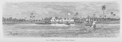 Le fleuve Saint-Louis en 1720, Sénégal, illustration de 