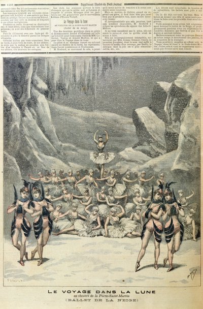 Le Ballet des neiges, du Voyage dans la Lune par Jacques Offenbach (1819-90) du Petit Journal, 16 avril 1892 - French School