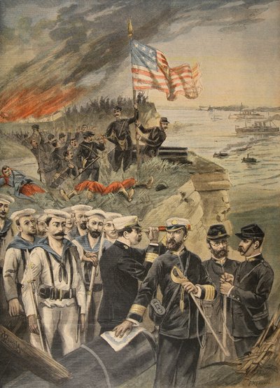 La guerre hispano-américaine : débarquement à Guantanamo, illustration du Petit Journal : Supplément illustré, 1898 - French School