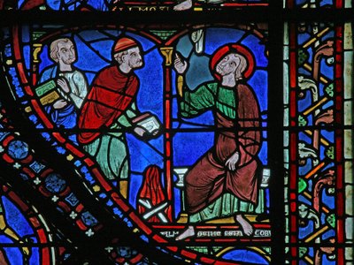 La fenêtre de Saint Jacques : Almongenes (Hermogines) sur le point de brûler ses livres - French School