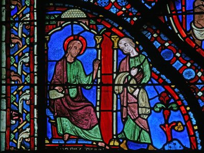 La fenêtre de Saint Jacques : Jacques envoie son manteau pour guérir Filetus - French School