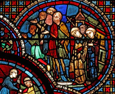 Saint Lubin : une procession quitte une église - French School