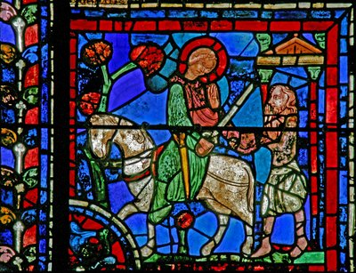 La fenêtre de Saint Martin : le saint partage son manteau - French School