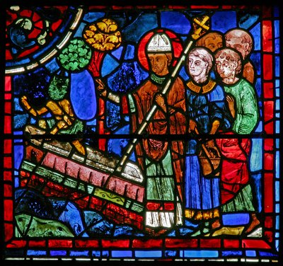 La fenêtre de Saint Martin : le saint exorcise un démon du tombeau - French School