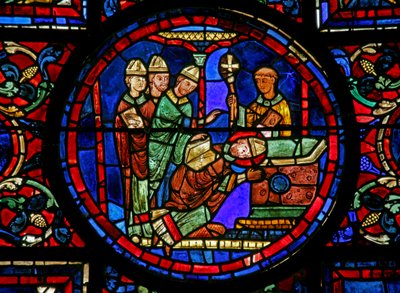 La fenêtre de Saint Martin : le saint est consacré évêque de Tours - French School