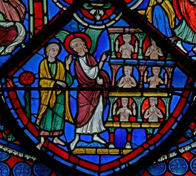 La fenêtre de Saint Thomas : Gad montre un palais par un ange - French School