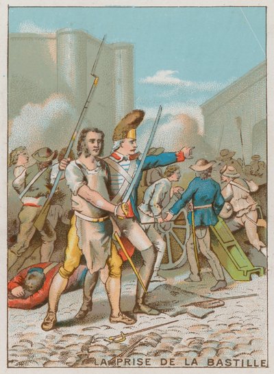 La prise de la Bastille (chromolitho) - French School