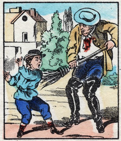 Le balayeur. Gravure dans « La chanson des métiers ». Imagerie d