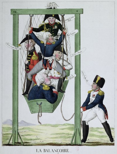 La Balançoire, caricature de Napoléon (1769-1821), vers 1814 - French School