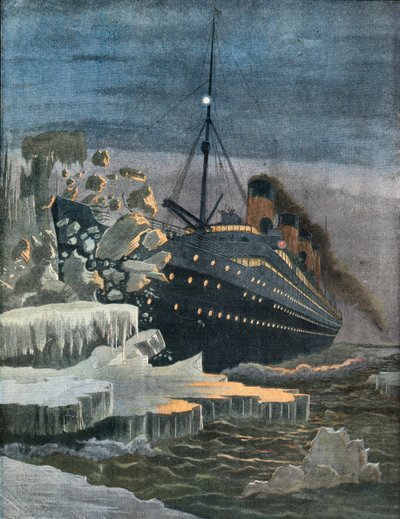 Le Titanic heurte un iceberg - French School