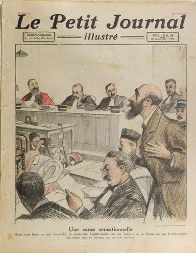 Le procès de Henri Désiré Landru (1869-1922) de Le Petit Journal, 20 novembre 1921 - French School