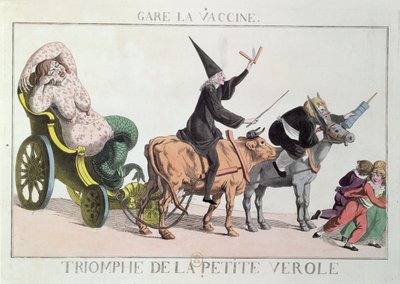 Le triomphe de la variole, vers 1804 (gravure en couleur) - French School
