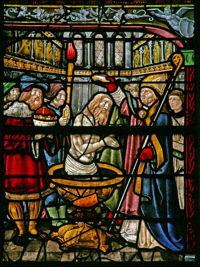Le Triomphe de la Croix : Le Baptême de Constantin - French School