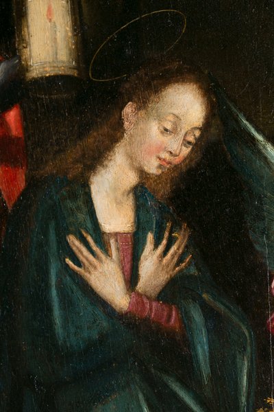 La Vierge, détail de la Nativité. Triptyque d