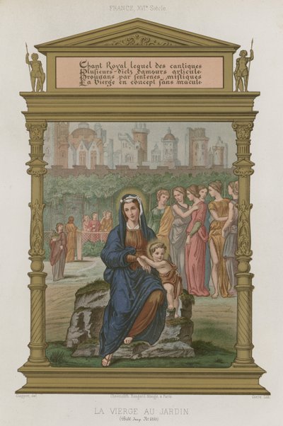 La Vierge dans le jardin - French School