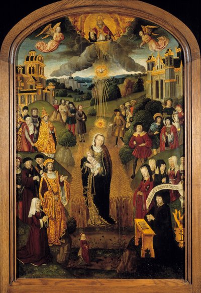 La Vierge au blé avec le roi Louis XII et le pape Alexandre VI - French School