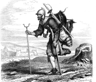 La Guerre (Symbole) lansquenet - Gravure par J.M. Metelli 1867 - French School