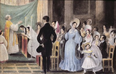 La cérémonie de mariage, vers 1830 - French School