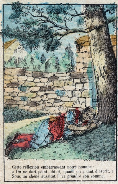 Le gland et la citrouille. Fables de Jean de La Fontaine (1621-95). Imagerie d