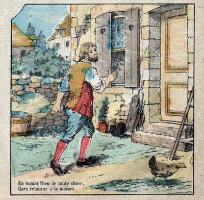 Le gland et la citrouille. Fables de Jean de La Fontaine (1621-95). Imagerie d