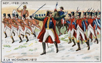 Les armées de Napoléon et du général Michel Ney (1769-1815) (Maréchal Ney) prêtes à remporter la bataille de la Moskova (aussi bataille de Borodino) en Russie - French School