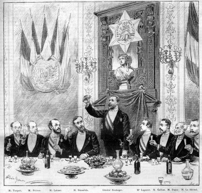 Le banquet offert par la Ligue des Patriotes au général Boulanger le 25 novembre - French School
