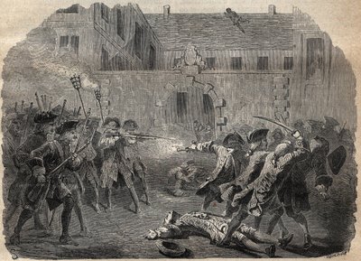 Le brigand Louis Dominique Garthausen dit Cartouche (1693-1721) et ses compagnons allant dévaliser l