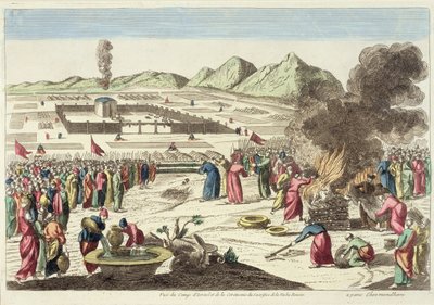 Le camp des Israélites et le sacrifice de la vache rousse - French School