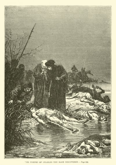 Le cadavre de Charles le Téméraire découvert - French School
