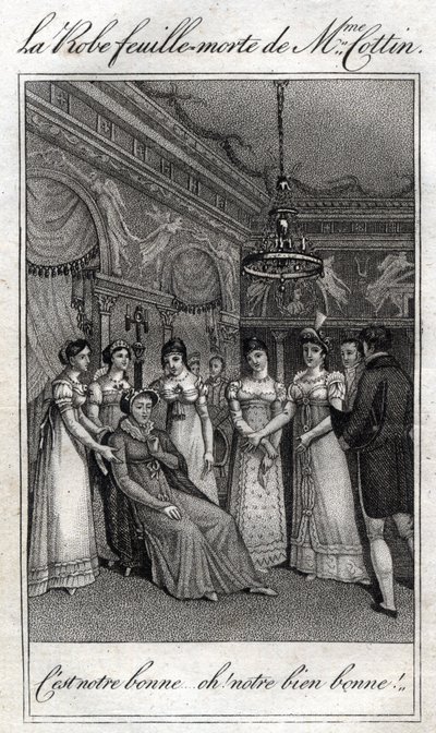 La robe feuille morte de Madame Cottin (Sophie Cottin Rostand) (1770-1807) écrivaine française. - French School