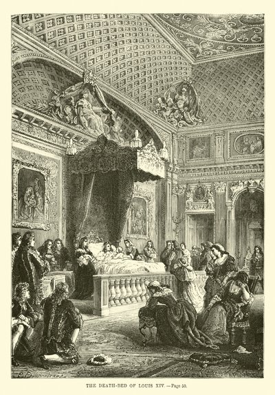 Le lit de mort de Louis XIV - French School