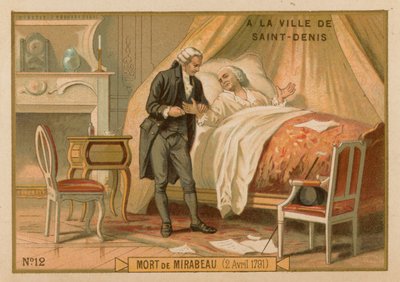 La mort de Mirabeau, 2 avril 1791 - French School