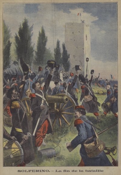 La fin de la bataille de Solférino, Italie - French School