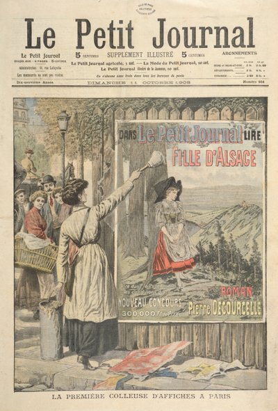 La première afficheuse à Paris, de le Petit Journal, 11 octobre 1906 - French School