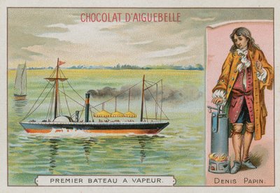 Le premier bateau à vapeur et Denis Papin, pionnier français de la vapeur des 17ème-18ème siècles - French School